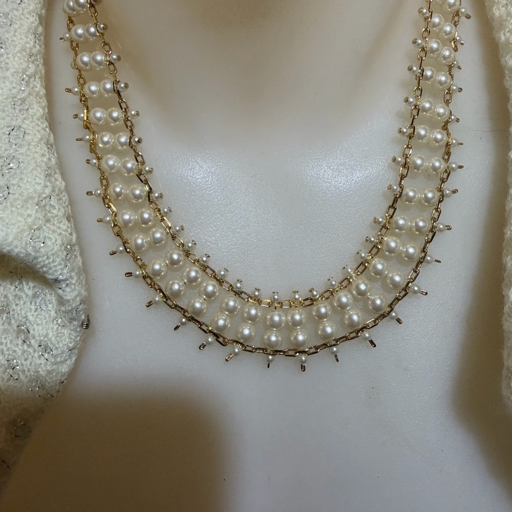 Vintage Marvella Gold And Pearl Necklace